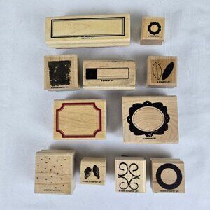 Stampin' Up Lot of 11 Stamps for Arts & Crafts Labels Tags Decorative
